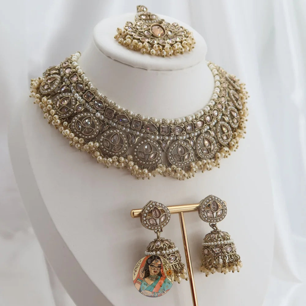 Ariba Necklace Set (Champagne)