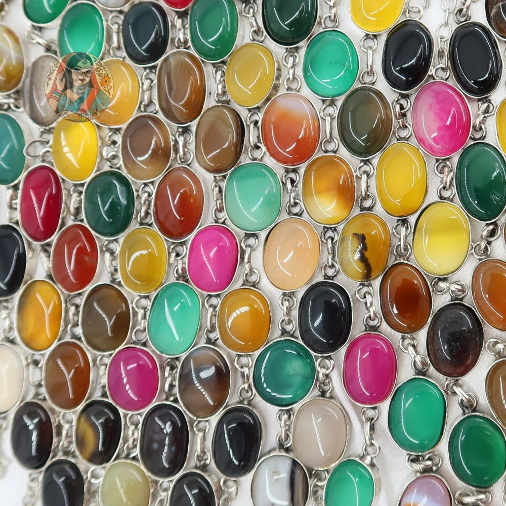 Brass Agate Stone Bracelet