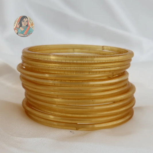 ’Champagne Gold’ Rang Pakka Glass Bangle Set