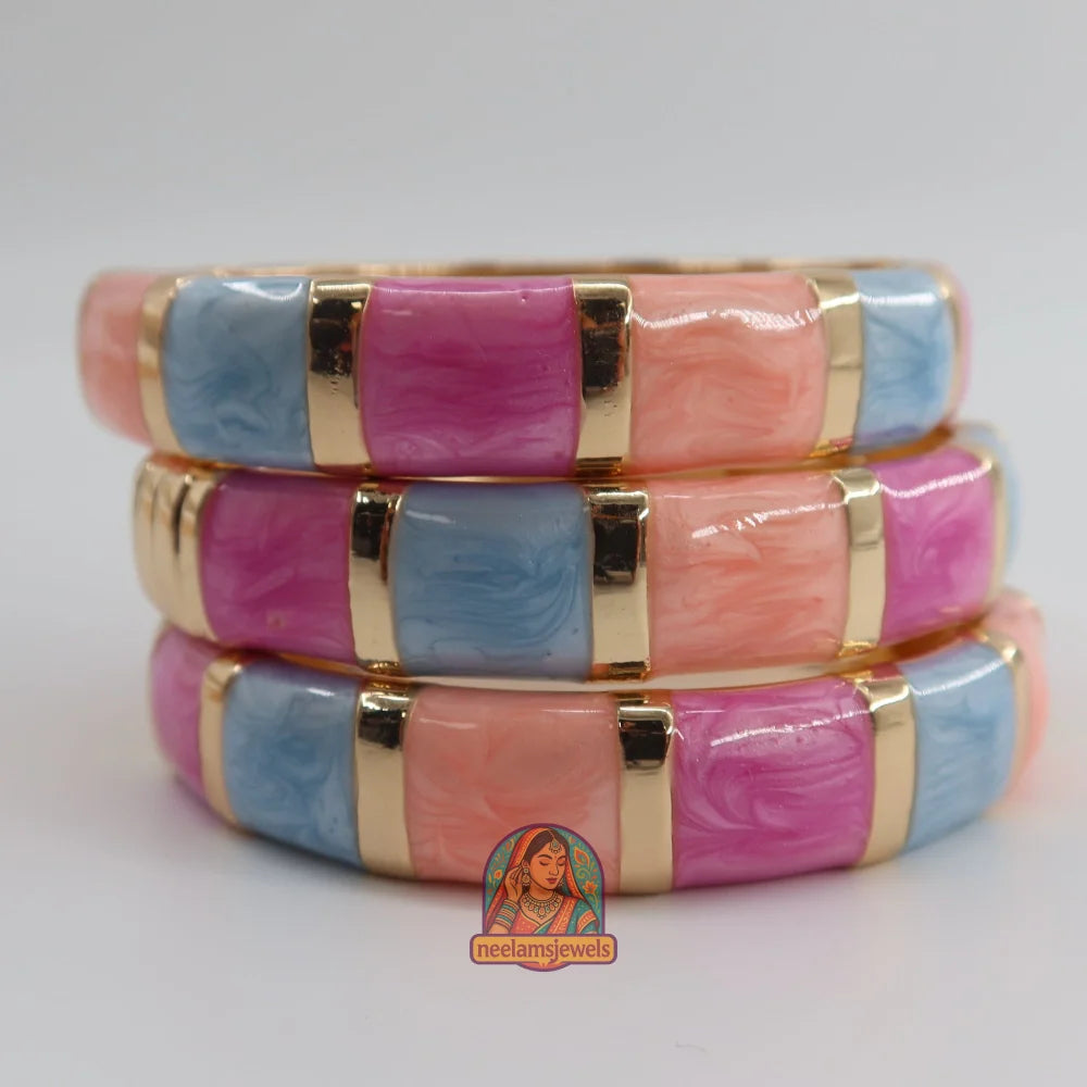 ColorBlock Kada - Enamel Bracelet 13 - Blue/Peach/Purple
