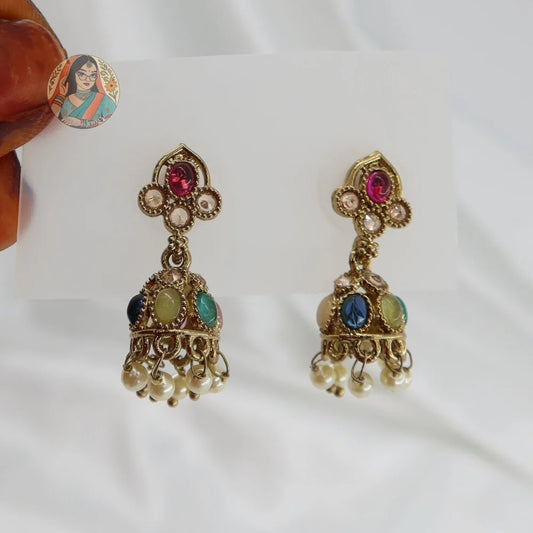 Deepika Mini Jhumki - Multicolor