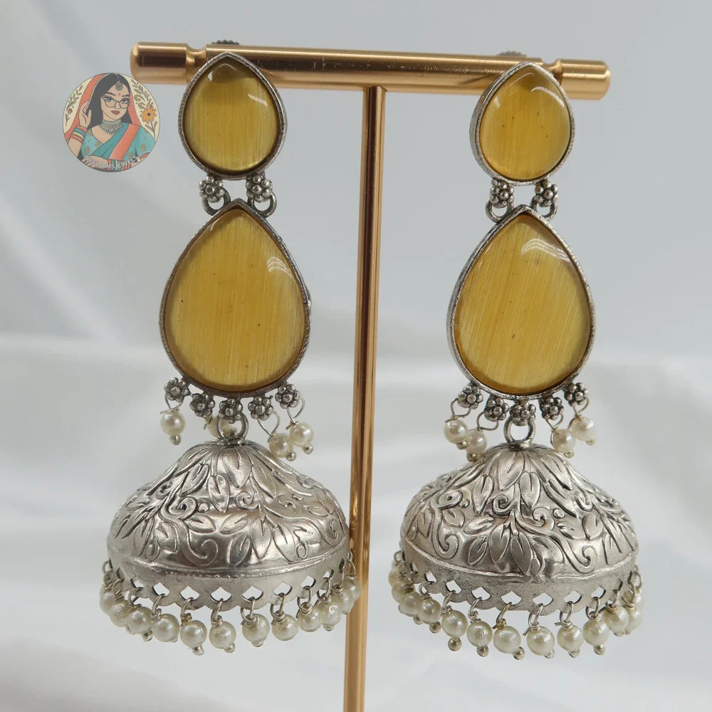 Geetika Silver Earrings - B