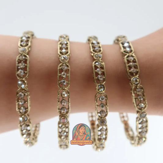 Gold Stone Link Bangles