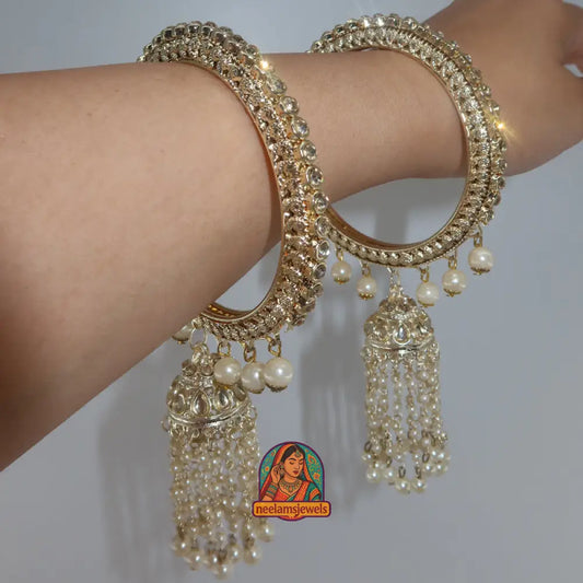 Golden Pearl Jumbo Jhumka