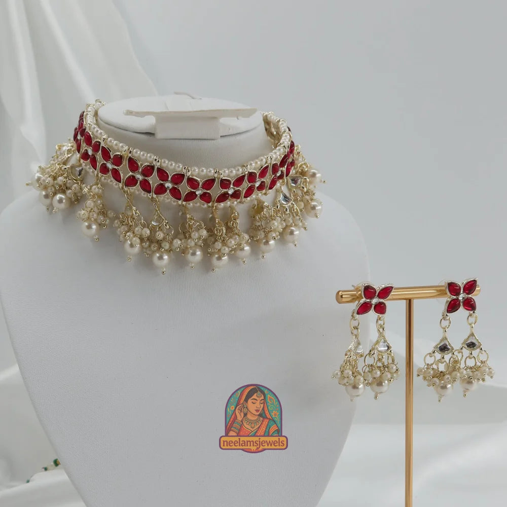 Gulbahaar Pearl Choker Set (Pink)