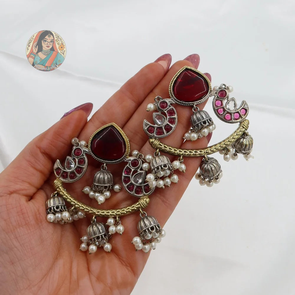 Kajal Dual Tone Earrings - E