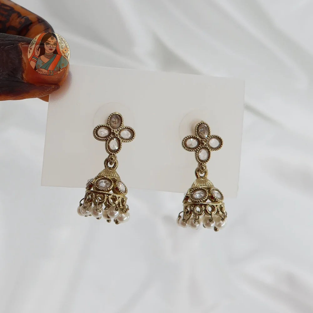 Kareena Mini Jhumki - White
