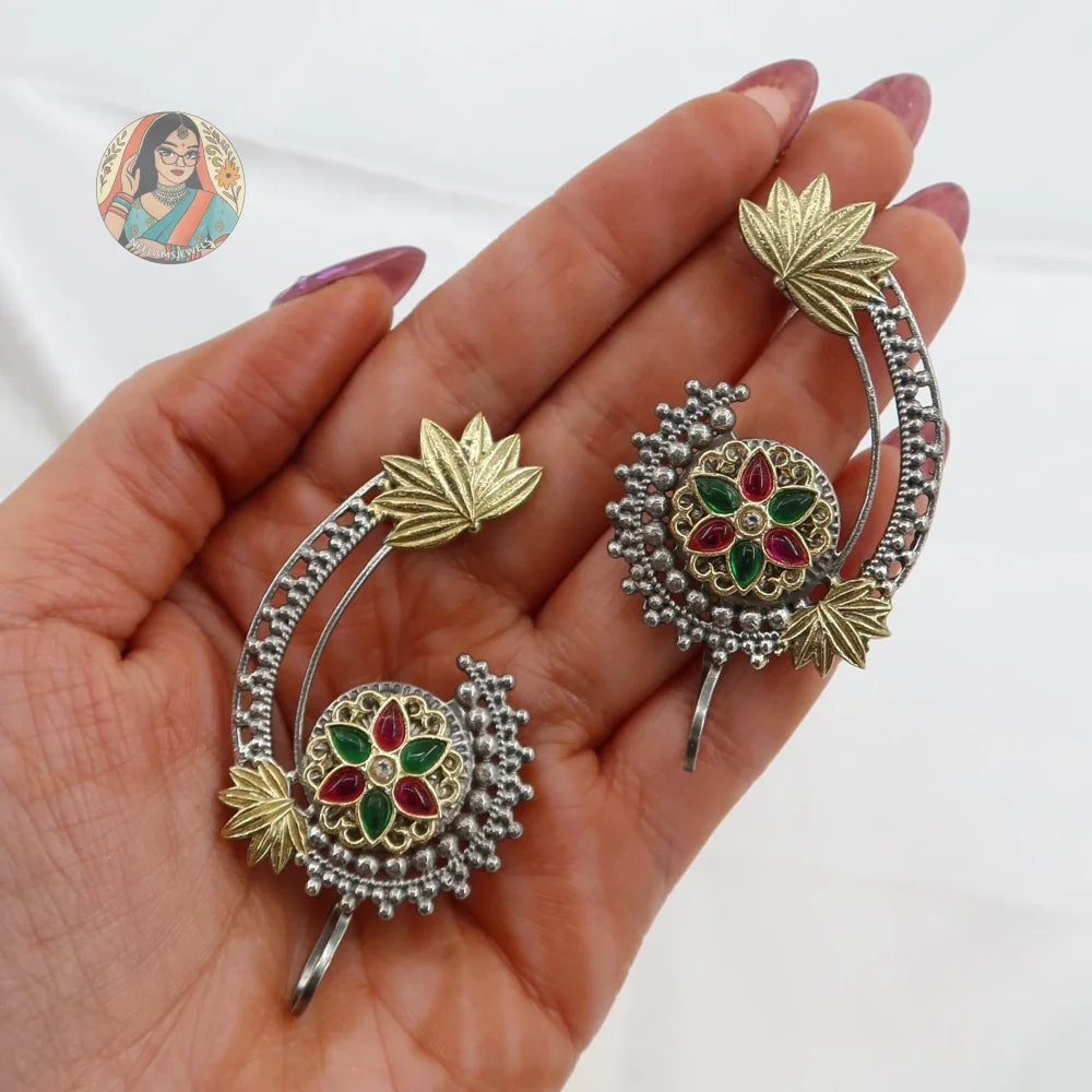 Kavita Dual Tone Kaanphool Earrings