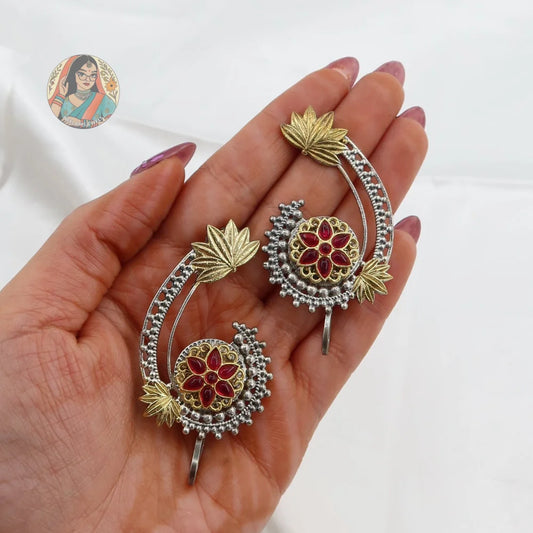 Kavita Dual Tone Kaanphool Earrings