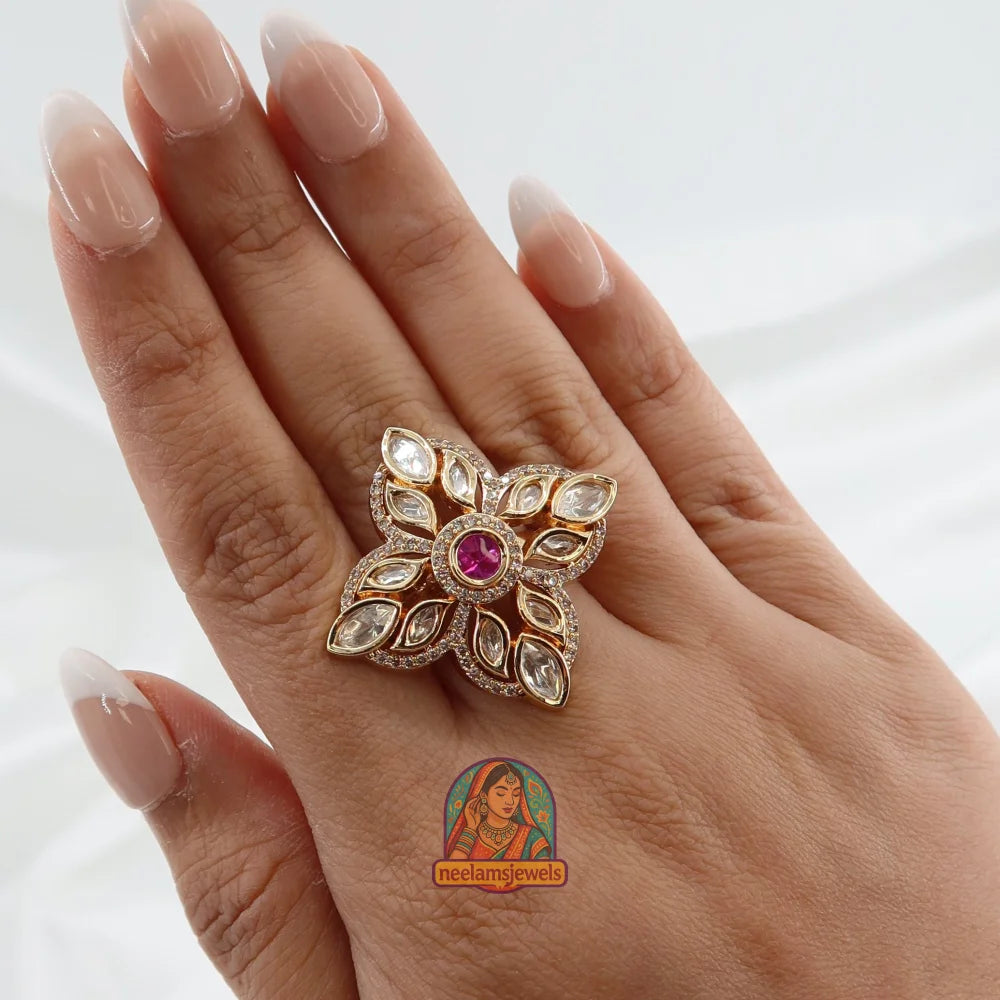 Khushaali Flora Ring Pink