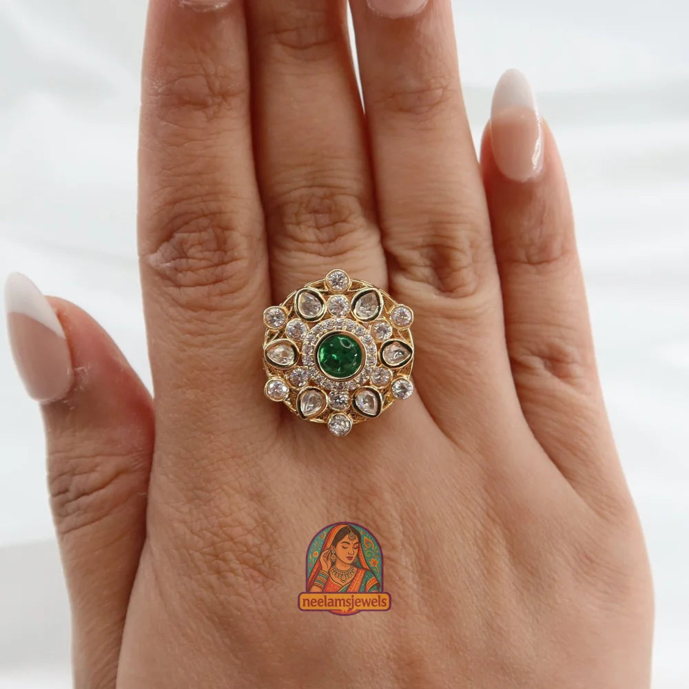 Meher Mandala Ring Green
