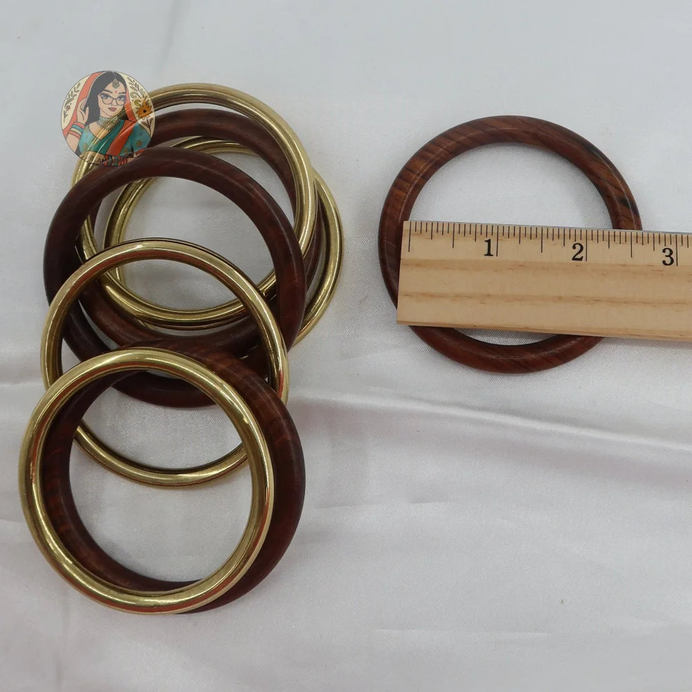 Noor Wooden/Brass Bangle Stack