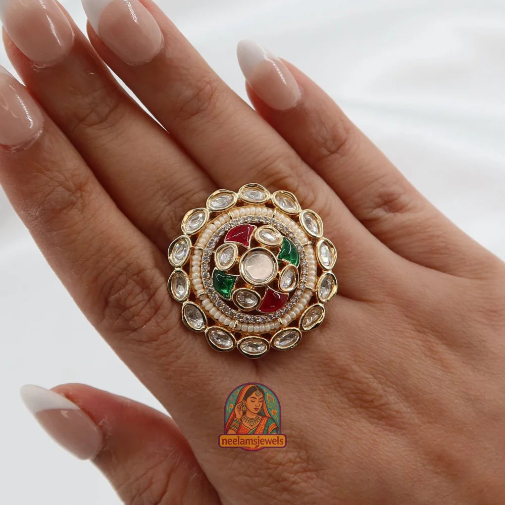 Rangmahal Ring Pink & Green