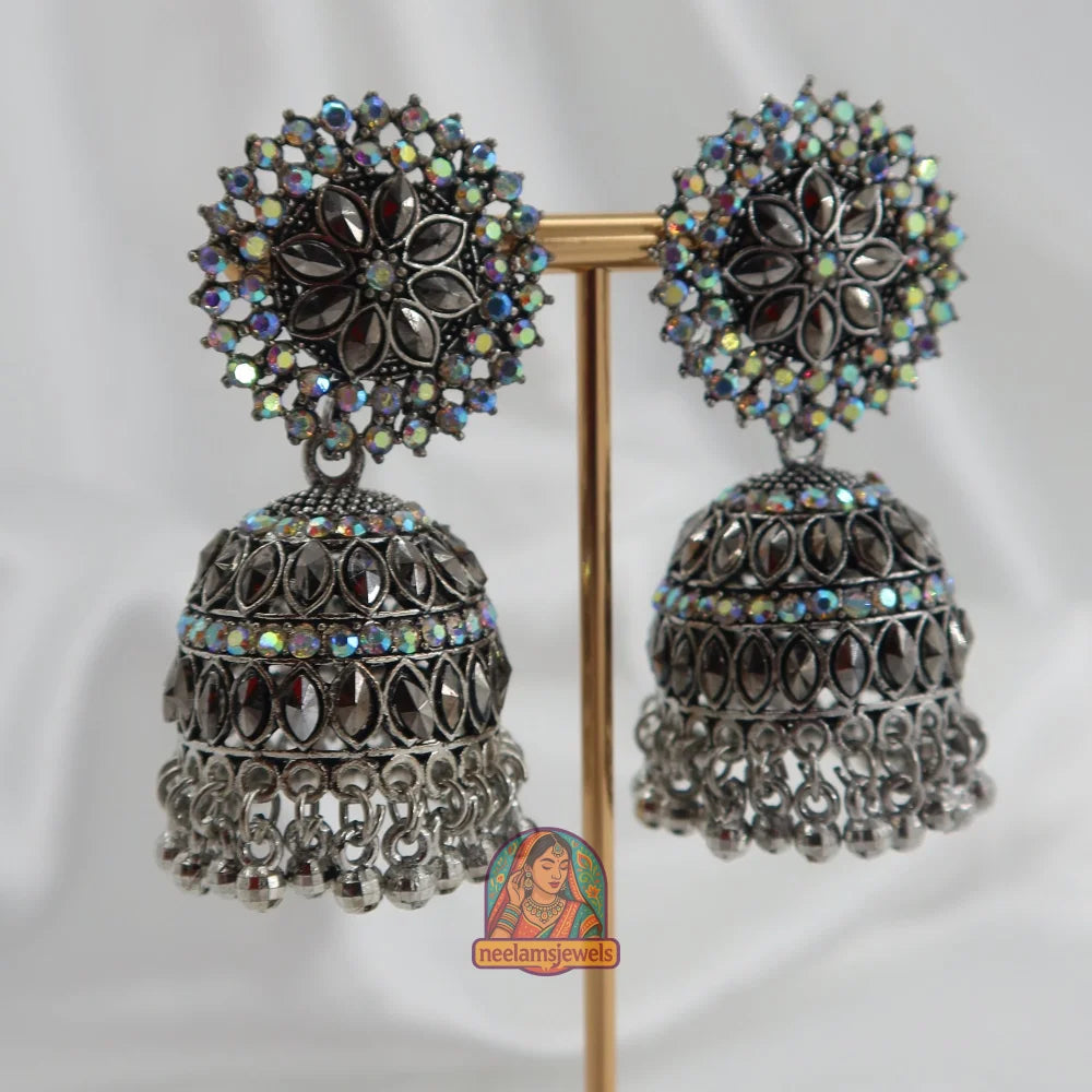 Rekha Oxidized Jhumke