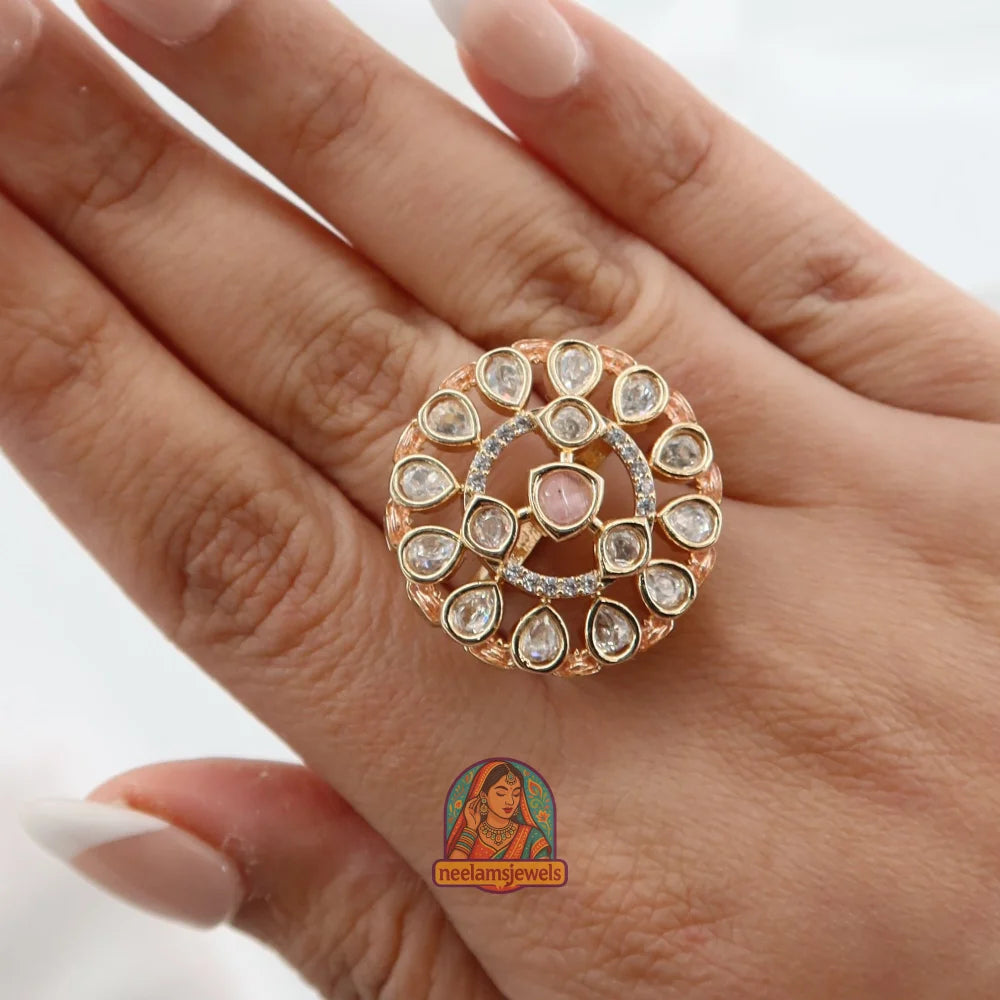 Riwaayat Round Ring Light Pink & White