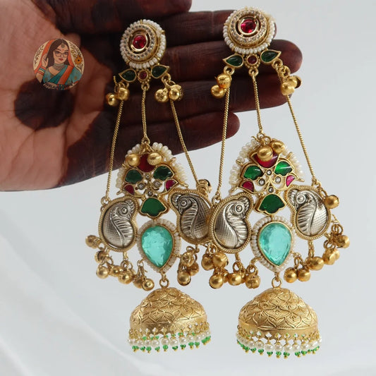 Sameera Kashmiri Earrings - Sky Blue