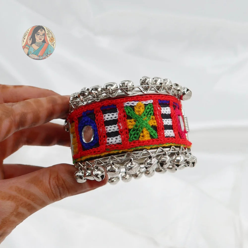 Silver Adjustable Beadwork Kada (Copy) - D
