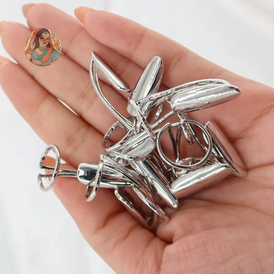 Silver-Toned Nail Rings (5)