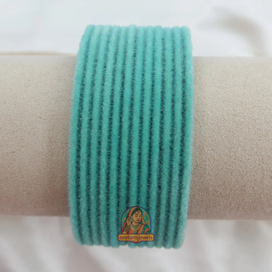 ’Sky Blue’ Velvet Bangle Set 2.10