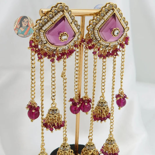 Sonyio 3-Tier Jhumka Earrings