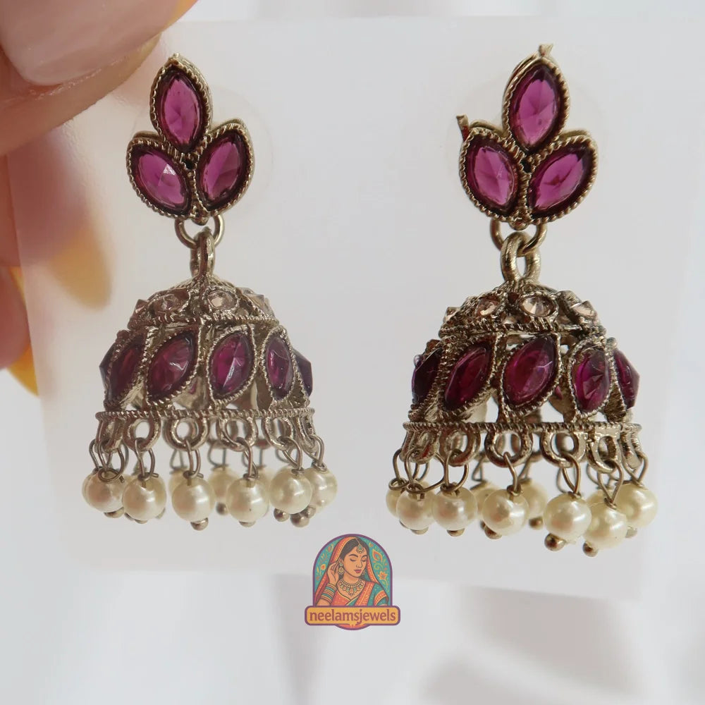 Suha Jhumki Dark Purple