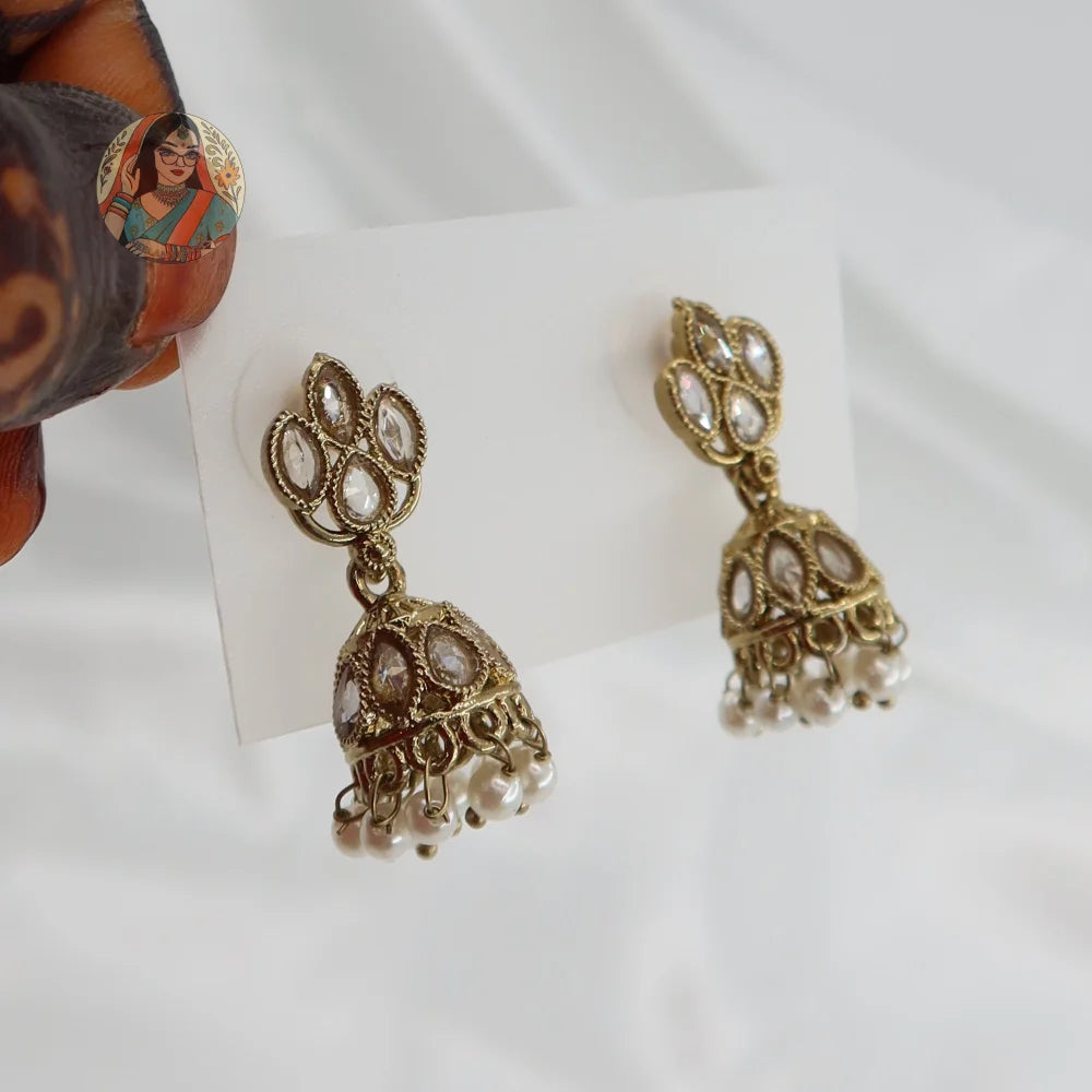 Sushmita Mini Jhumki - White