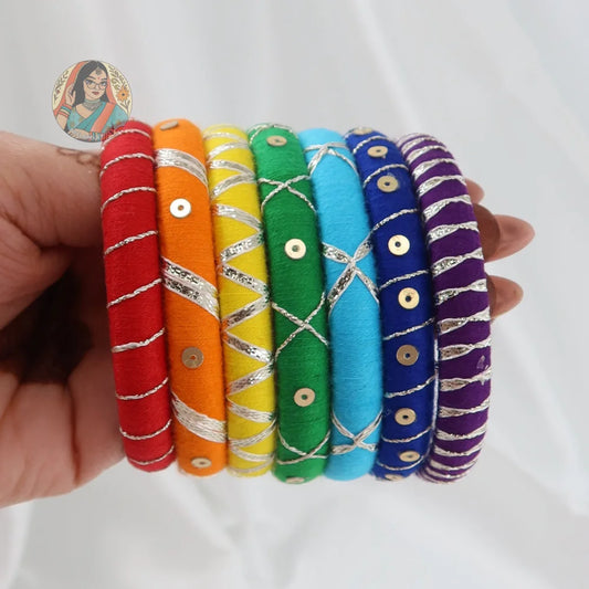 Taasha Craft Threadwork Bangle Set - Satrangi