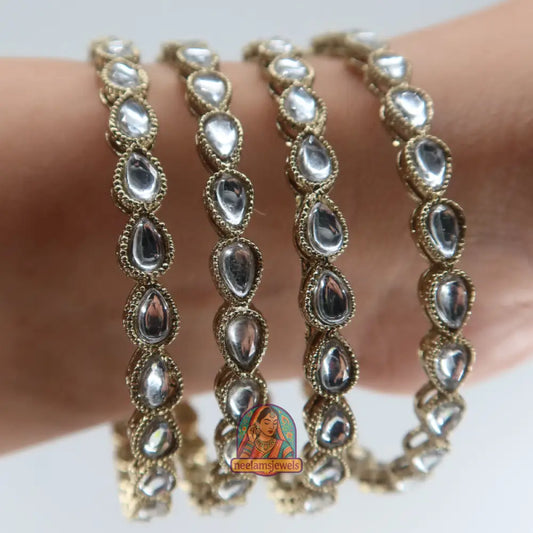 Teardrop Kundan Bangles