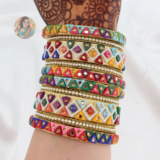 Threadwork Mosaic Bangle Stack