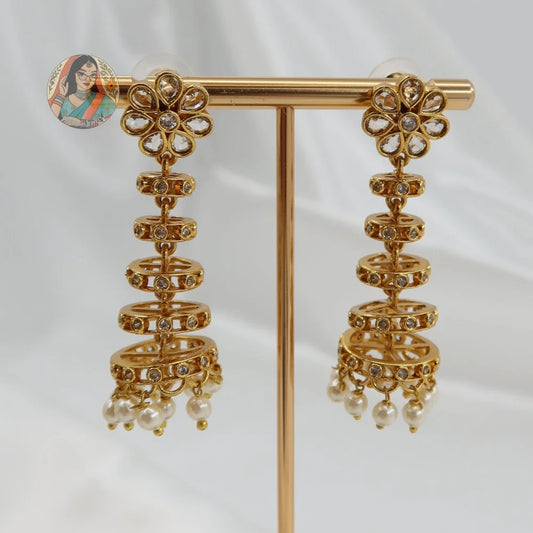 3-Tier Gold Jhumki