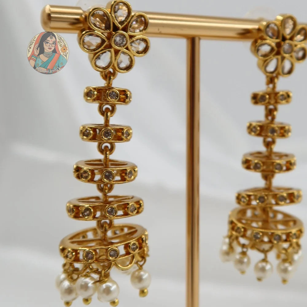 3-Tier Gold Jhumki