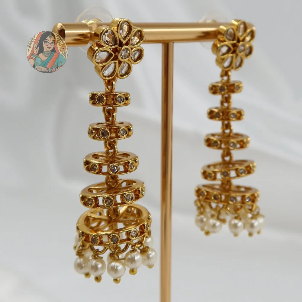 3-Tier Gold Jhumki