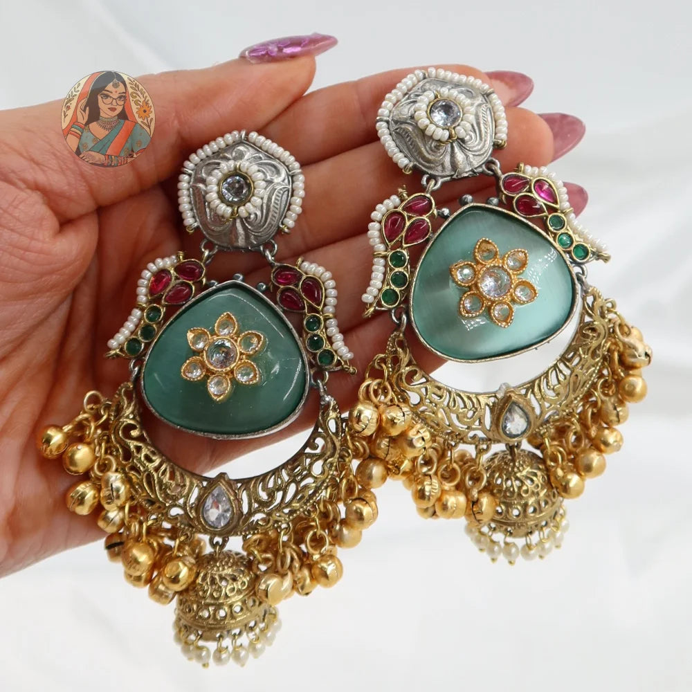 Aditi Dual-Tone Kashmiri Earrings