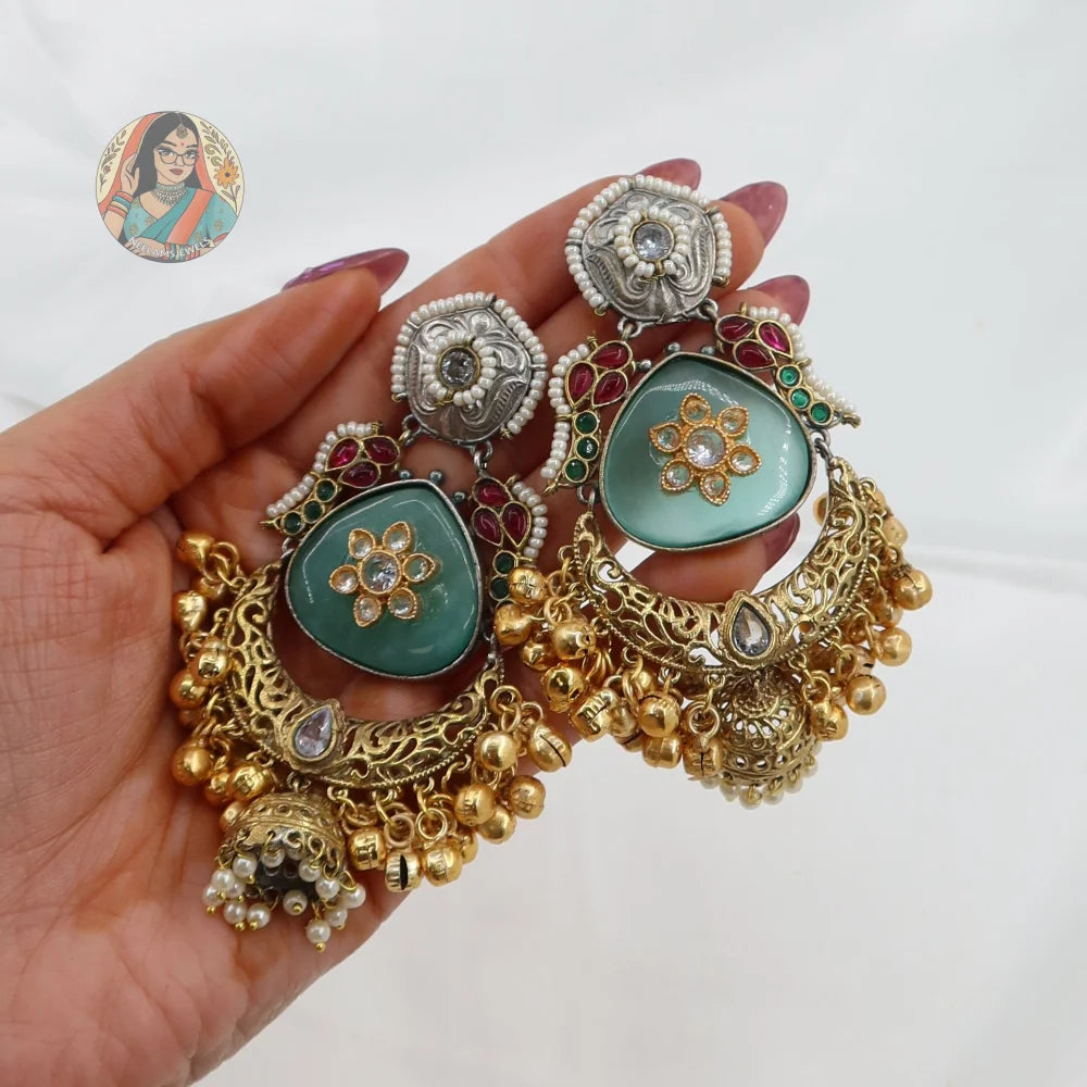 Aditi Dual-Tone Kashmiri Earrings
