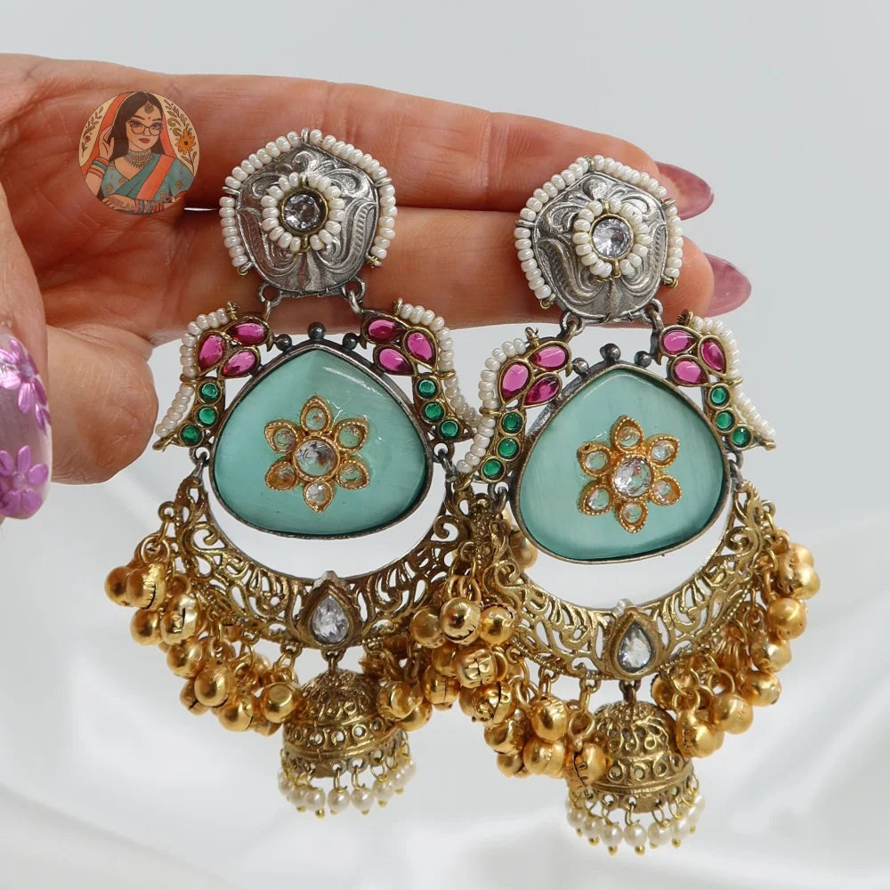 Aditi Dual-Tone Kashmiri Earrings