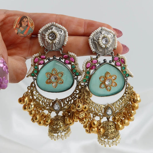Aditi Dual-Tone Kashmiri Earrings