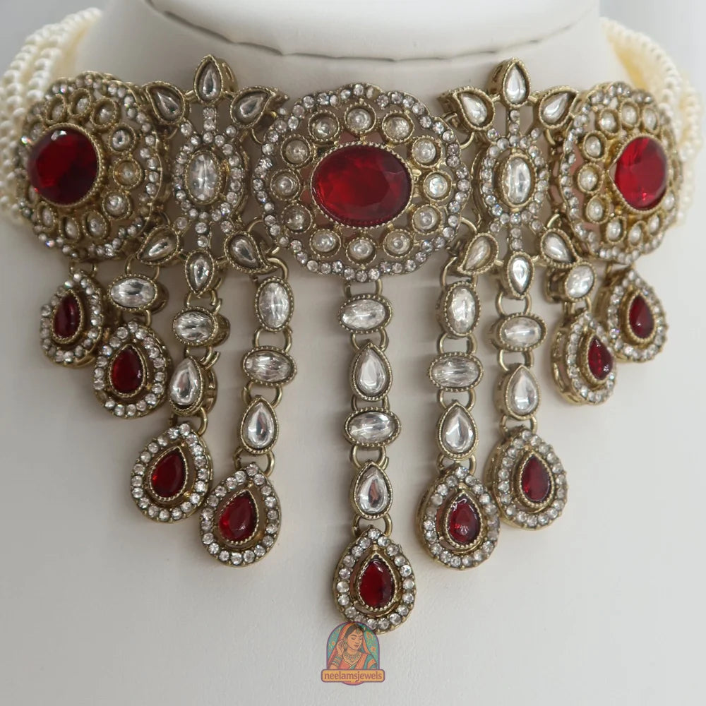 Aima Necklace Set (Red)