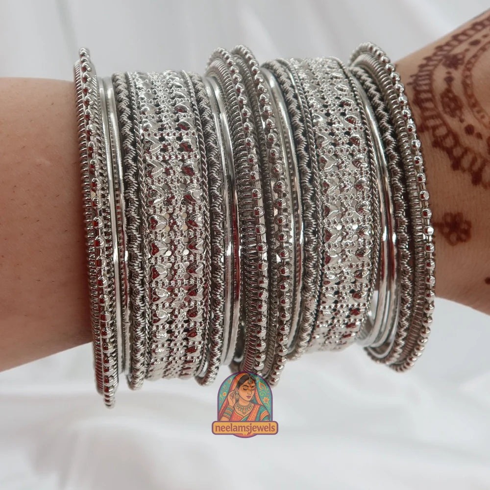 Amara Silver Bangle Set