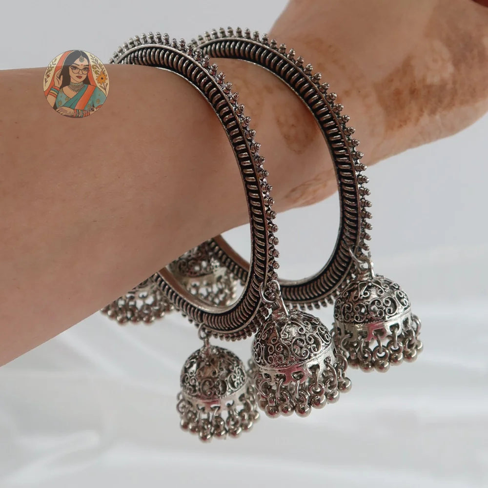Anisha Oxidized Jhumka Bangles