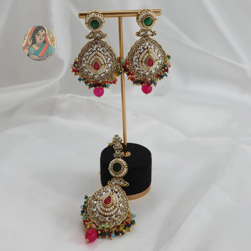 Anjali Jhumka & Tikka Set