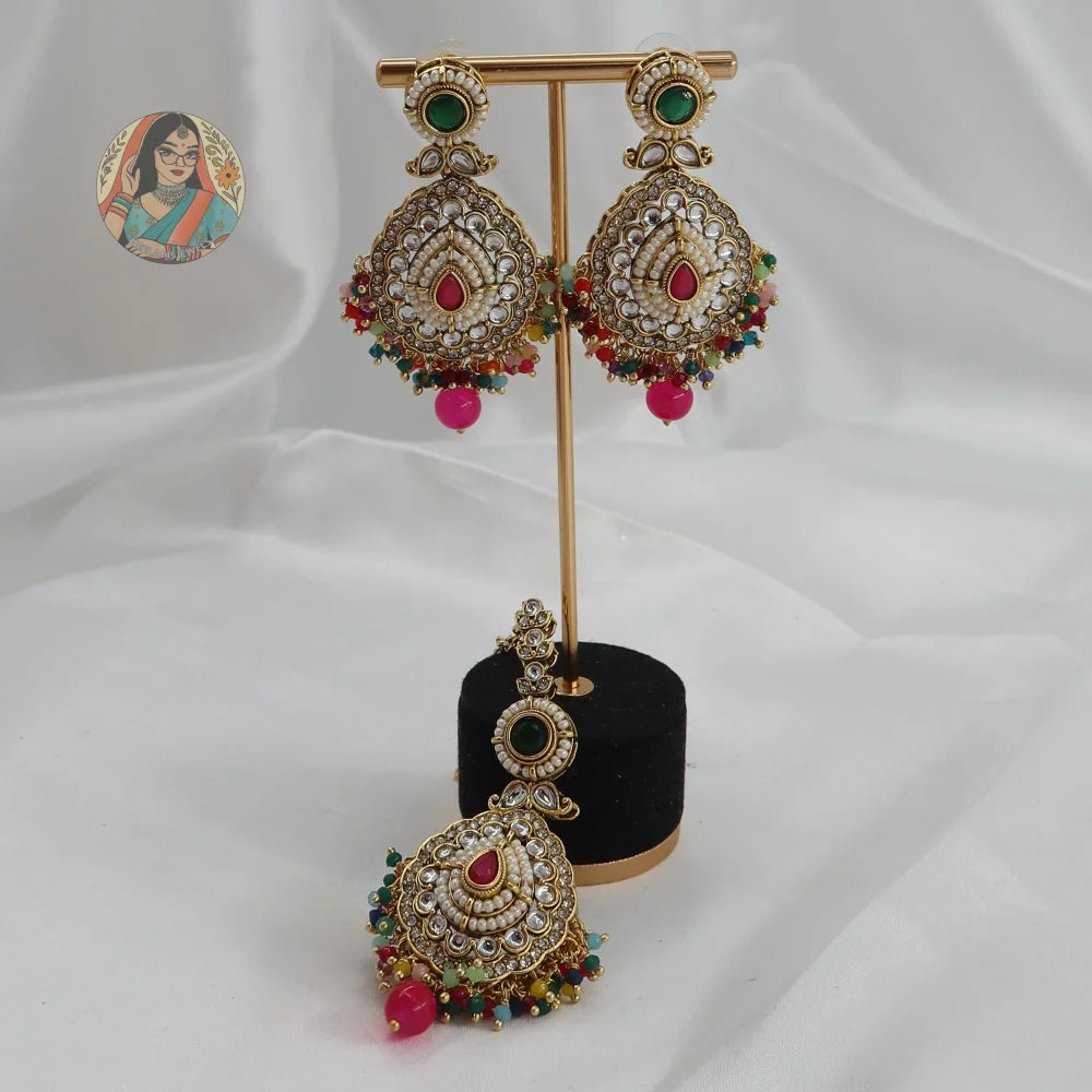Anjali Jhumka & Tikka Set