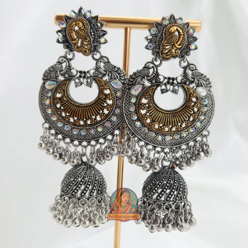 Antique Peacock Jhumka Earrings