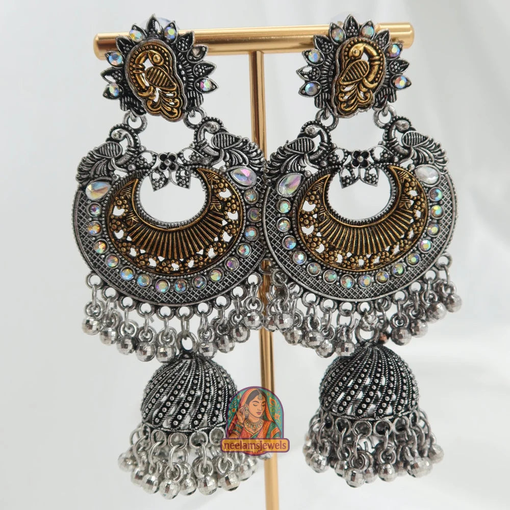 Antique Peacock Jhumka Earrings