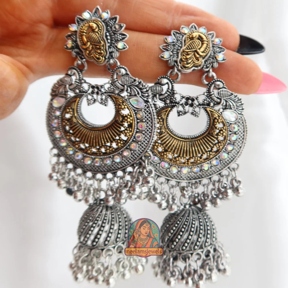 Antique Peacock Jhumka Earrings