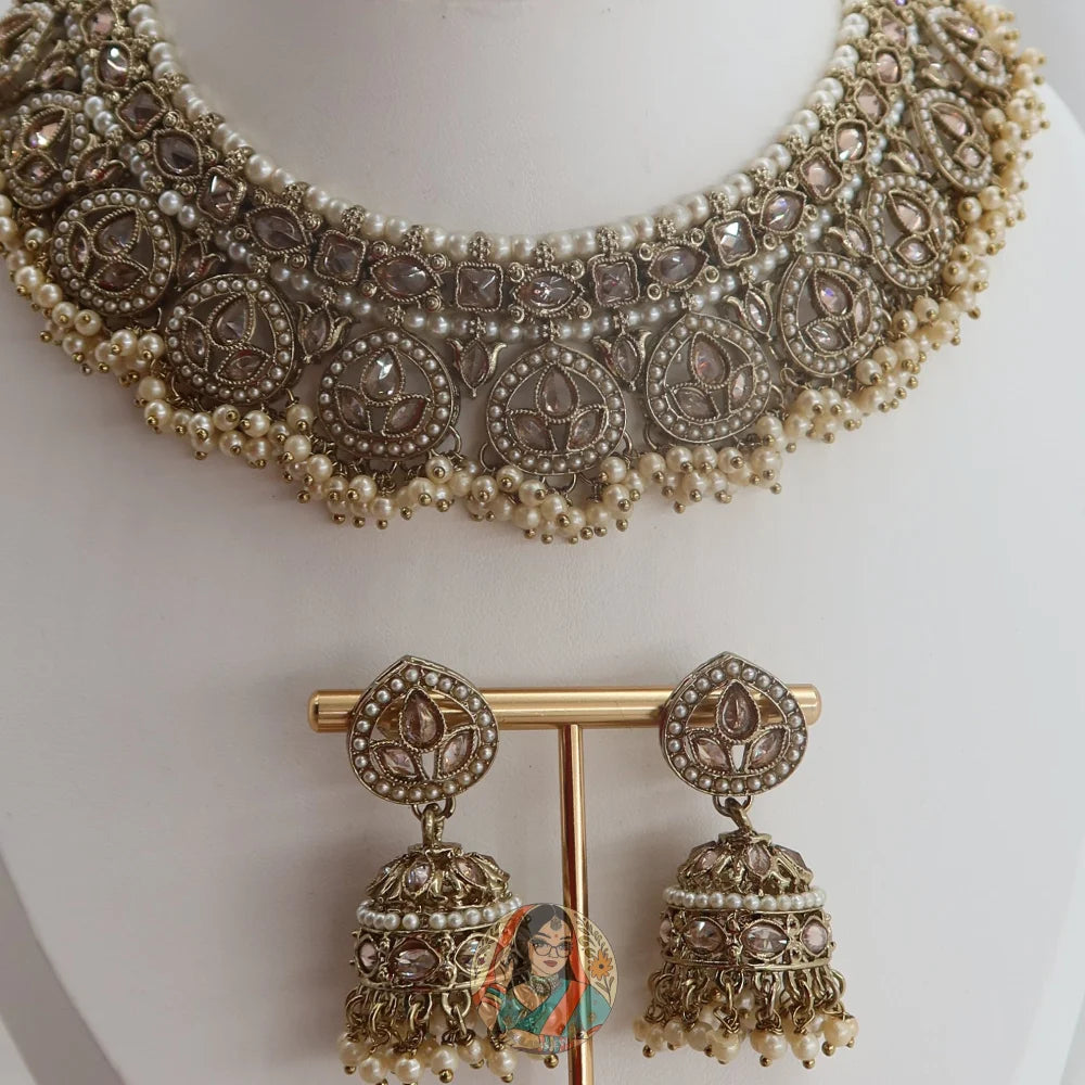 Ariba Necklace Set (Champagne)