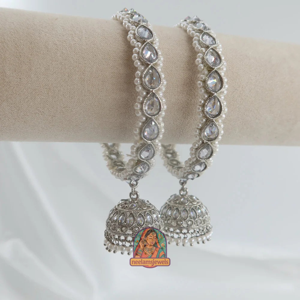 Arya Silver Jhumka Bangles