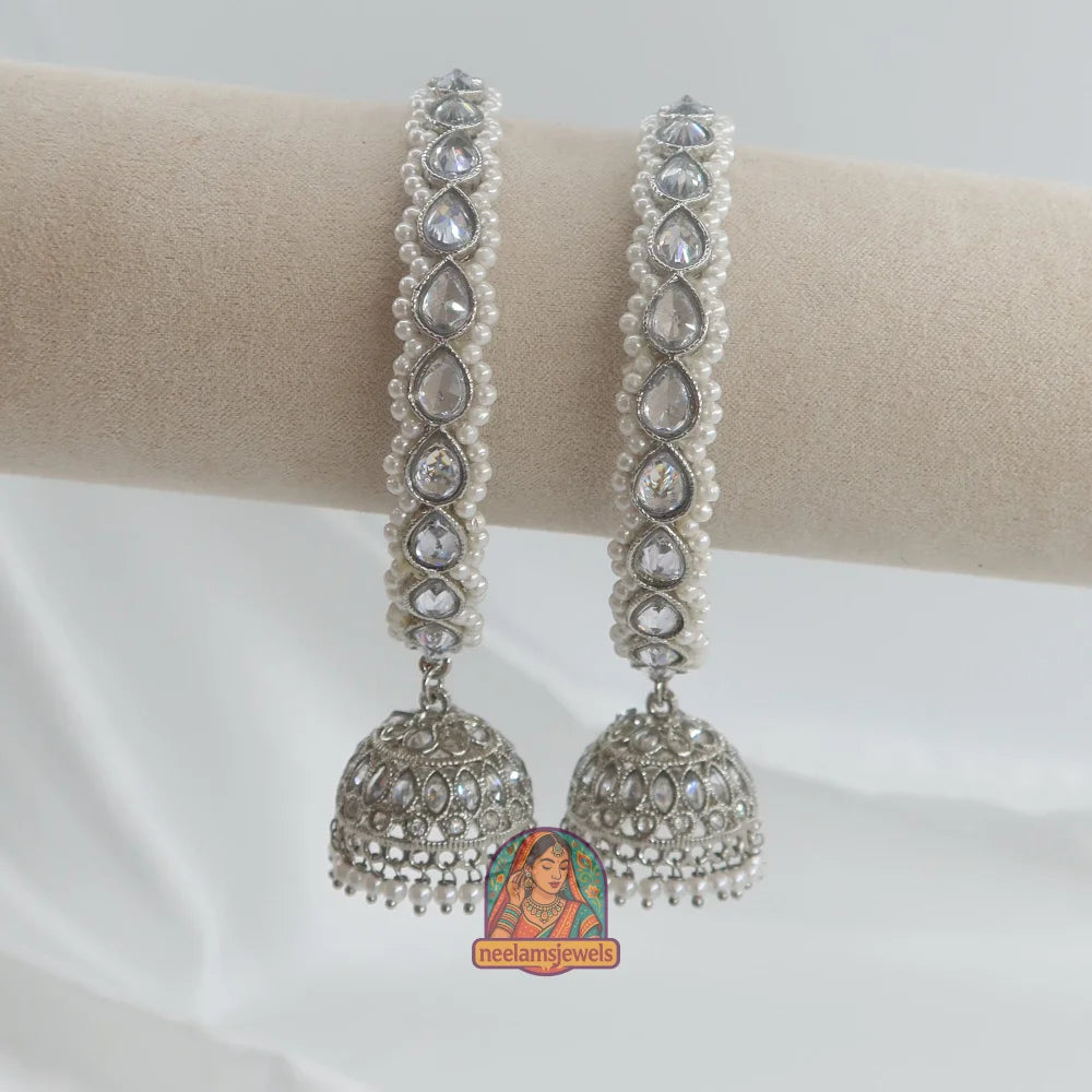 Arya Silver Jhumka Bangles