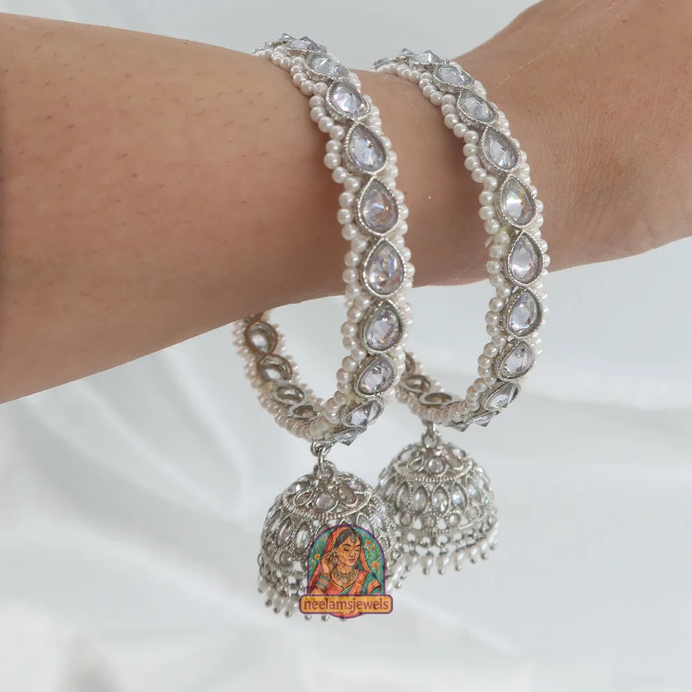 Arya Silver Jhumka Bangles