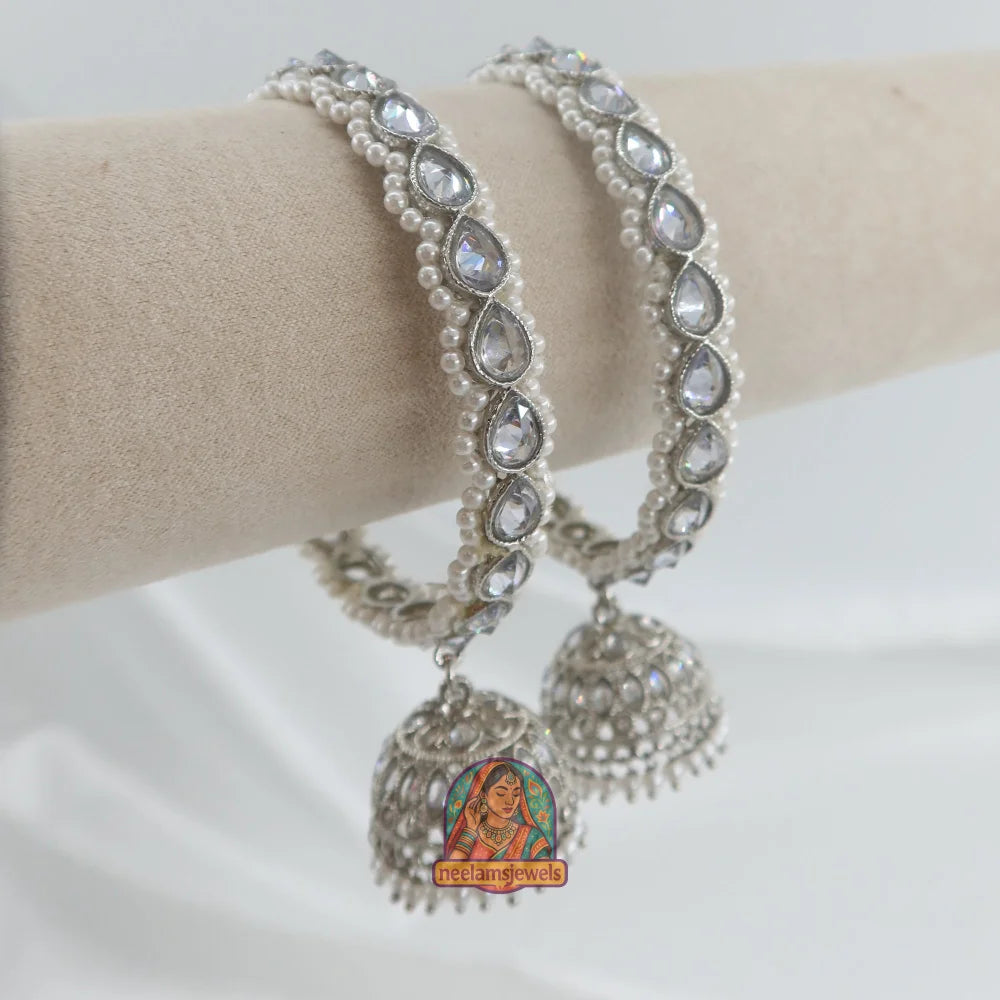 Arya Silver Jhumka Bangles
