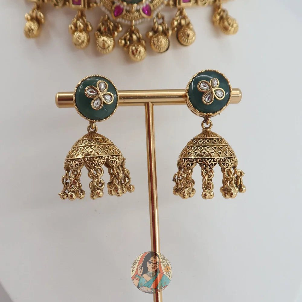 Athiya Heritage Necklace Set (Green)